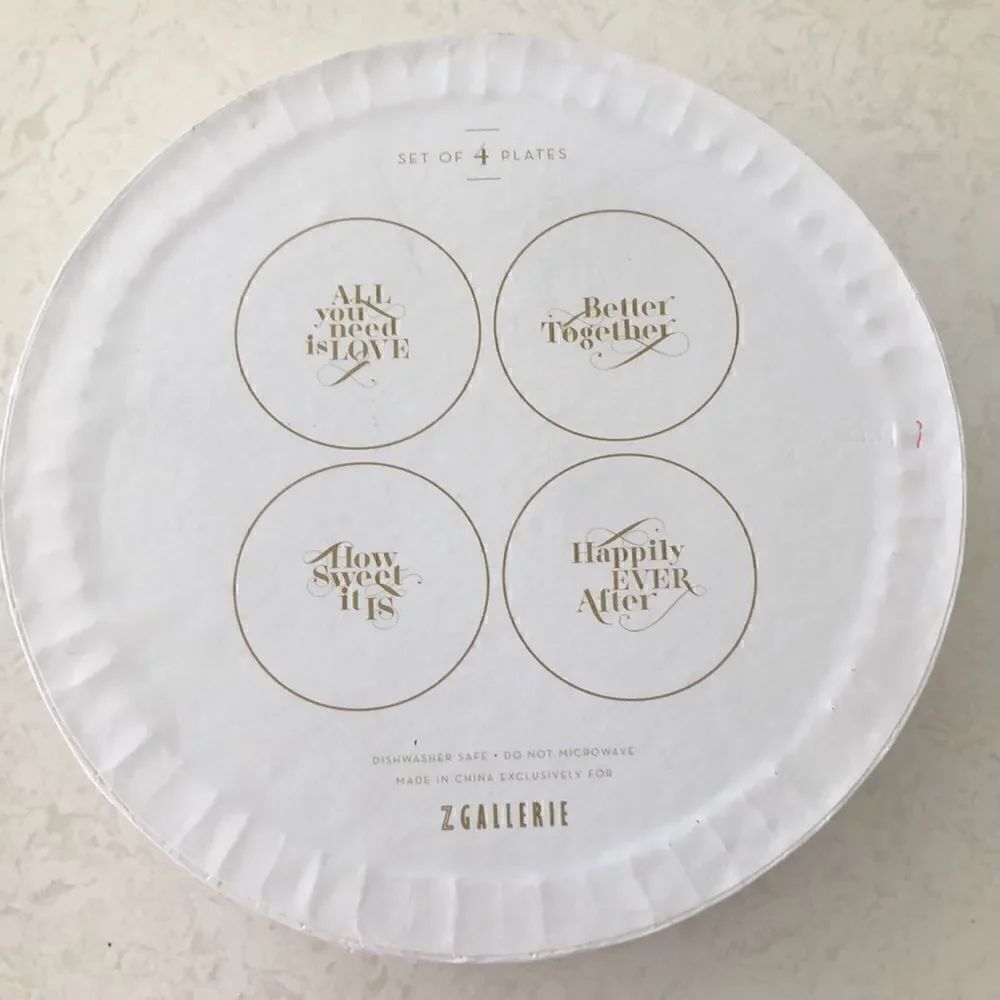 Z. Gallerie dessert plate set for wedding gift new couple holidays new year.